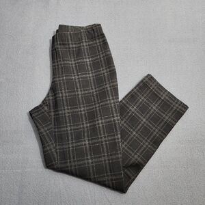 J. Jill Women XSP Black Plaid Ponte Low Rise Slim Leg Pull On Pants